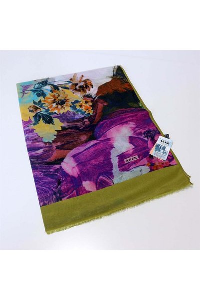 Aker Summer Cool Cotton Shawl - Patterned -7767777-451