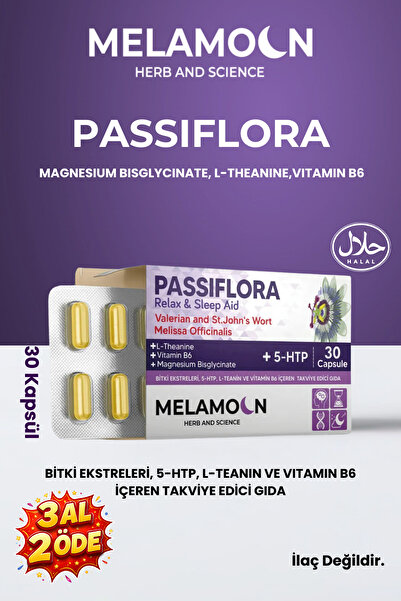 Melamoon Magnezyum Ve 5-htp Ile Güçlendirilmiş Passiflora (pasiflora) 30 Kapsül