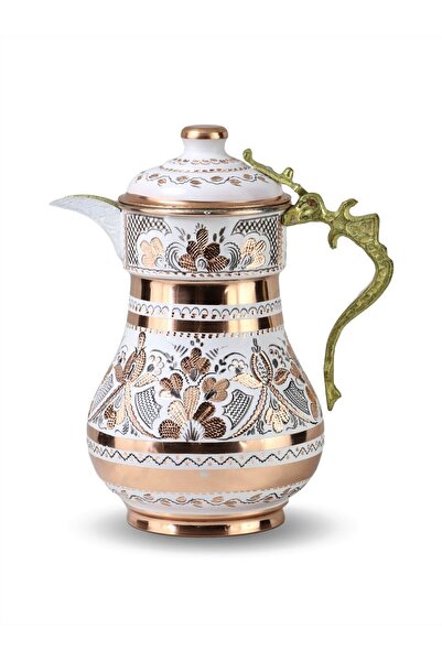 Sonay Bakırcılık Gül Çiçek Royal Kapaklı İşlemeli Bakır Sürahi