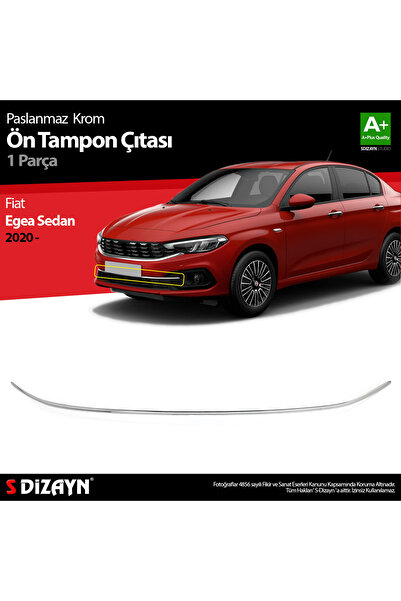 S Dizayn S-Dizayn Fiat Egea Sedan Krom Ön Tampon Çıtası 2020 Üzeri (Mat Krom)...