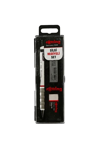 Rotring Tikky Okul Seti 0.7 mm Beyaz Versatil Kalem + Silgi + Uç