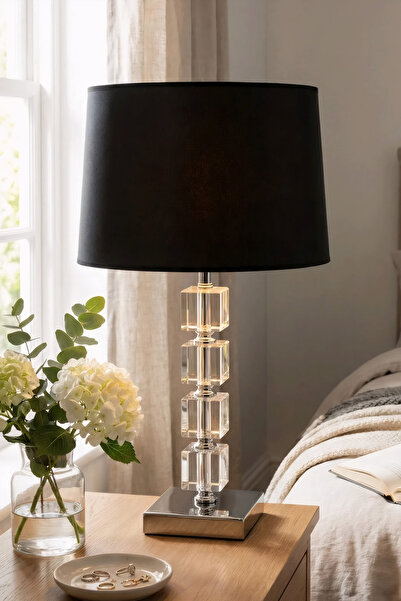 Coka Kristal Küp Masa Lambası Abajur