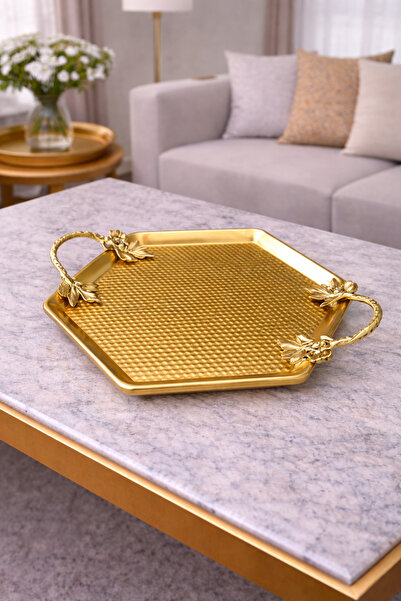 Generic A luxurious tea serving tray for guests, made of reinforced plastic.