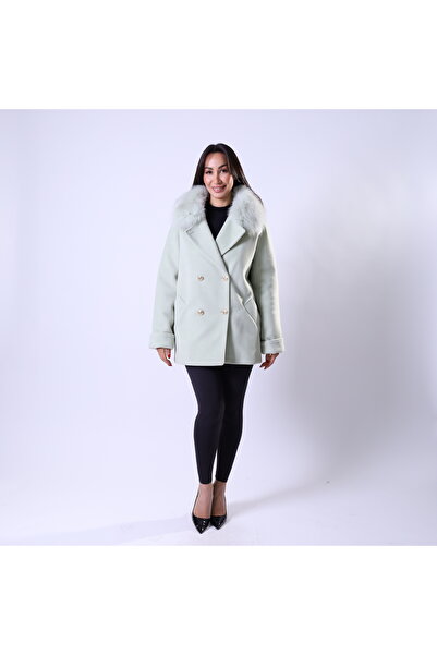 baydemir tekstil Bebe Yaka Kürklü Kaşe Kaban