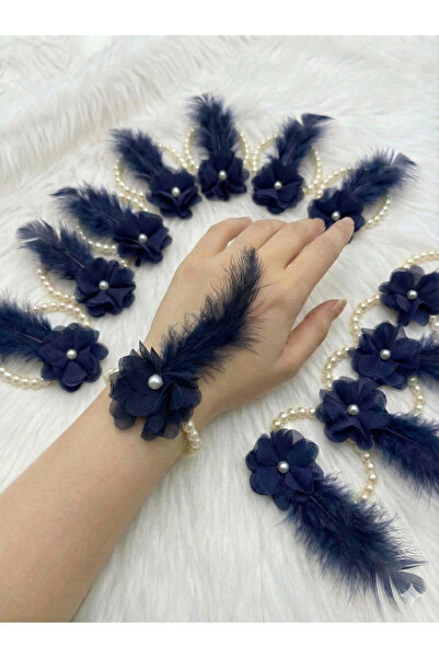 SırmalıHome Bekarlığa Veda İçin 10 Adet Tüylü İncili Nedime Bilekliği LACİVER...