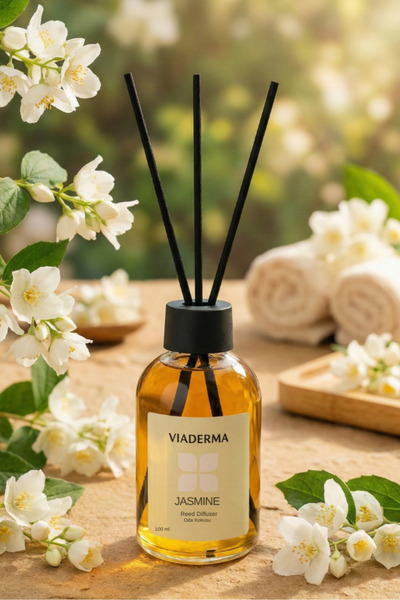 Viaderma Yasemin Aromalı Bambu Çubuklu Oda Kokusu 100 ml - Doğal, Ferah ve Uzun Süreli Koku