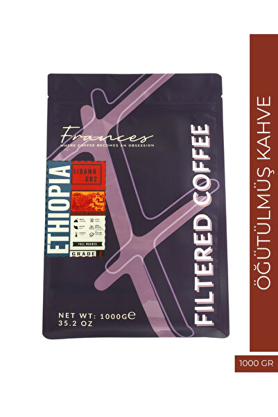 FRANCES %100 Arabica Ethiopia | Öğütülmüş Filtre Kahve | 1kg | Düşük Asidite