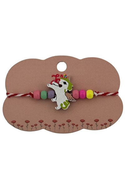 Flippy Martisor Bratara Multicolora pentru Copii, din Lemn si Textil, Model 16