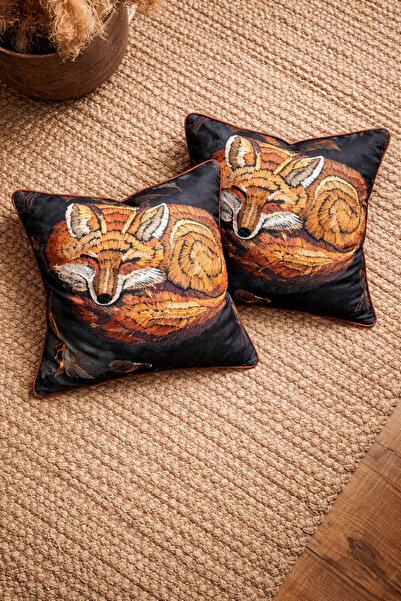 Alacastore Συνδυασμός καλύμματος μαξιλαριού ριχτάρι 50x50 με μοτίβο αλεπούς 2...