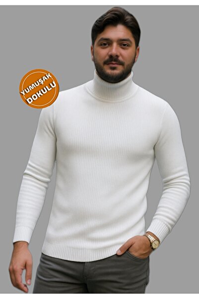 EMKA GİYİM Men's Slim Fit Turtleneck Knitwear Sweater