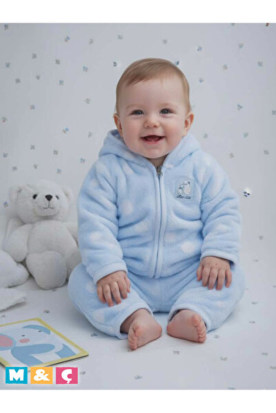 MÇ FAMİLY STORe White Polka Dots Soft Welsoft Plush Zippered Hooded Jacket an...