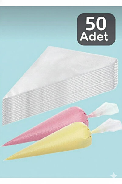 QesQin 100 Adet Tek Kullanımlık Krema Sıkma Torbası | Pasta Kurabiye ve Tatlı...