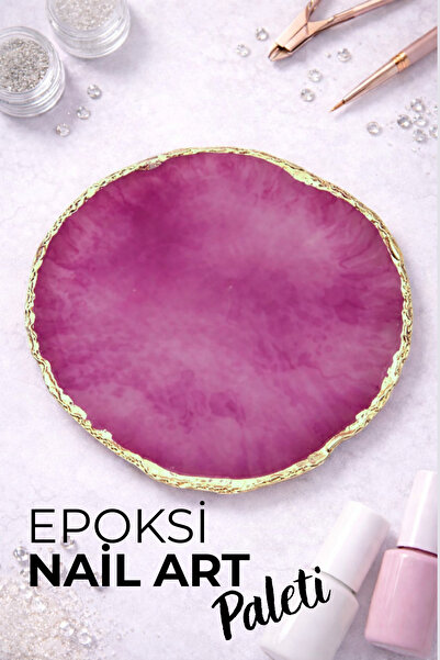 RNK BEAUTY Epoksi Reçine Manikür Paleti Mor | Oje Jel Karıştırma Paleti | Kol...