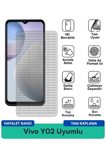 Milat Tech فيلم حماية الشاشة Vivo Y02 Ghost Nano مقاوم للخدوش والصدمات
