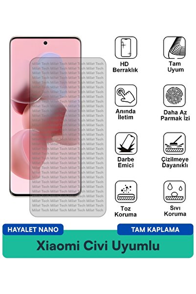 Milat Tech طبقة حماية للشاشة من Xiaomi Civi Ghost Nano مقاومة للخدوش والصدمات