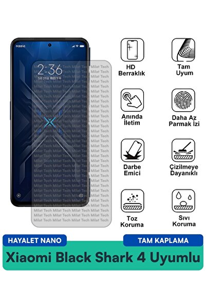 Milat Tech طبقة حماية للشاشة من Xiaomi Black Shark 4 Hayalet Nano مقاومة للخد...