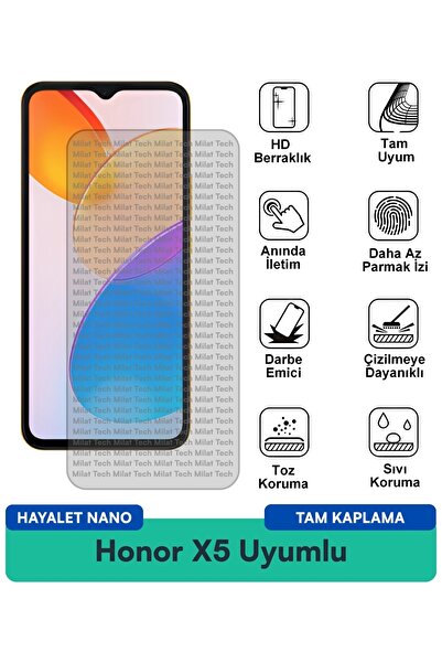 Milat Tech فيلم حماية الشاشة Honor X5 Ghost Nano هيكل مقاوم للخدش ومرن