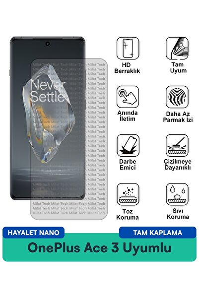 Milat Tech طبقة حماية للشاشة من OnePlus Ace 3 Hayalet Nano مقاومة للخدوش والص...
