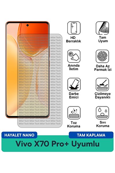 Milat Tech فيلم حماية الشاشة Vivo X70 Pro+ Hayalet Nano يوفر حماية رقيقة للخص...