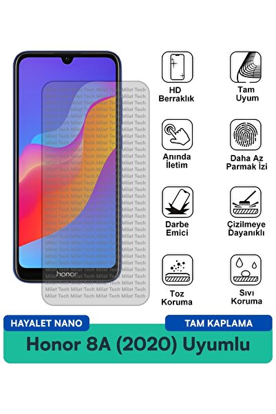 Milat Tech Honor 8A (2020) طبقة حماية للشاشة من نوع Ghost Nano بدون فقاعات، س...