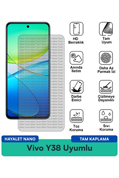 Milat Tech طبقة حماية للشاشة من فيفو Y38 هايلايت نانو، سطح أملس وخصوصية