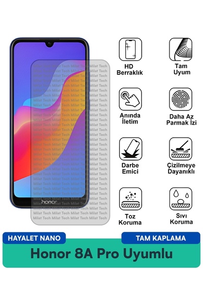 Milat Tech Honor 8A Pro Ghost Nano طبقة حماية للشاشة هيكل رقيق سهل التركيب