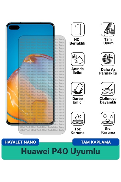 Milat Tech فيلم حماية الشاشة هواوي P40 هايلايت نانو مقاوم للخدوش والصدمات
