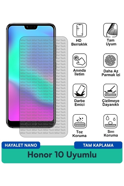 Milat Tech فيلم حماية الشاشة Honor 10 Ghost Nano للخصوصية واللمس الحساس
