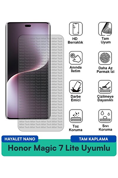 Milat Tech فيلم حماية الشاشة Honor Magic 7 Lite Hayalet Nano مقاوم للخدوش وال...