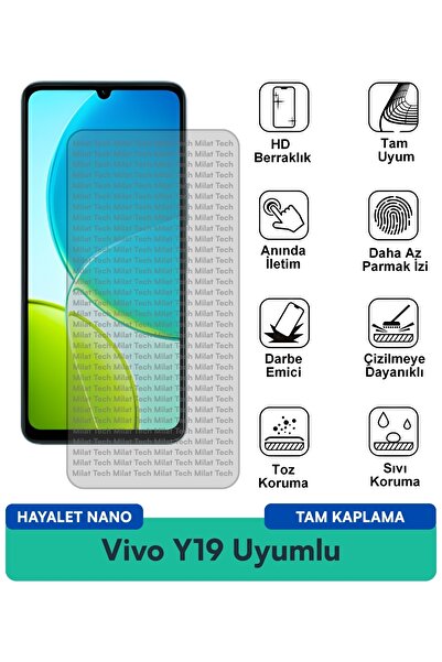 Milat Tech فيلم حماية الشاشة Vivo Y19e Hayalet Nano مقاوم للخدوش والصدمات