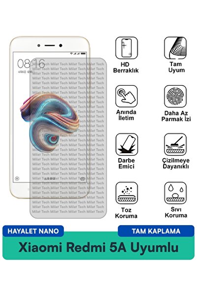 Milat Tech فيلم حماية الشاشة Xiaomi Redmi 5A Hayalet Nano يوفر إحساسًا مثاليً...