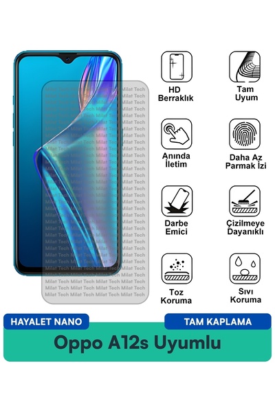 Milat Tech طبقة حماية للشاشة من نوع Ghost Nano لهاتف Oppo A12s مقاومة للخدوش ...