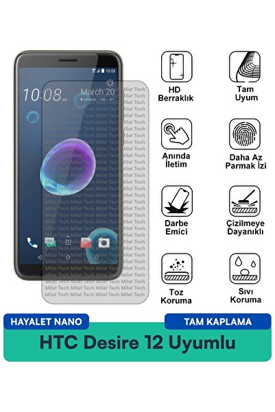 Milat Tech فيلم حماية الشاشة HTC Desire 12 Ghost Nano مقاوم للخدوش والصدمات
