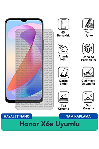 Milat Tech فيلم حماية الشاشة Honor X6a Hayalet Nano طويل الأمد وسهل التركيب