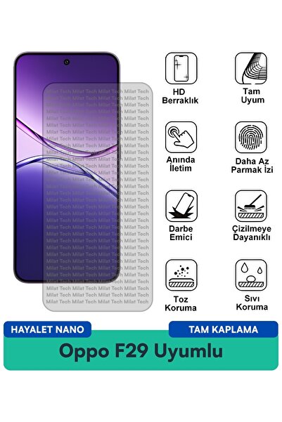 Milat Tech طبقة حماية للشاشة من نوع Oppo F29 Ghost Nano مقاومة للخدوش والصدمات