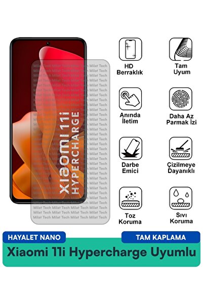 Milat Tech طبقة حماية للشاشة من Xiaomi 11i Hypercharge Hayalet Nano مقاومة لل...