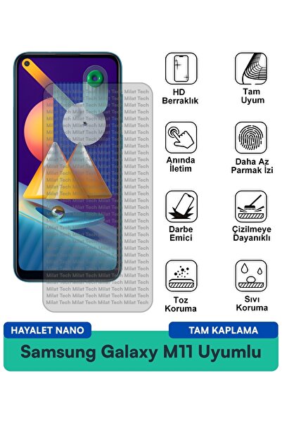 Milat Tech فيلم حماية الشاشة سامسونج جالاكسي M11 هايلايت نانو مقاوم للبقع وحس...