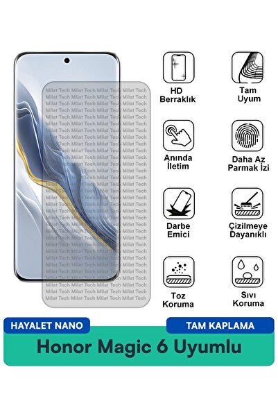 Milat Tech فيلم حماية الشاشة Honor Magic 6 Hayalet Nano سهل التركيب ويمنع الخدوش