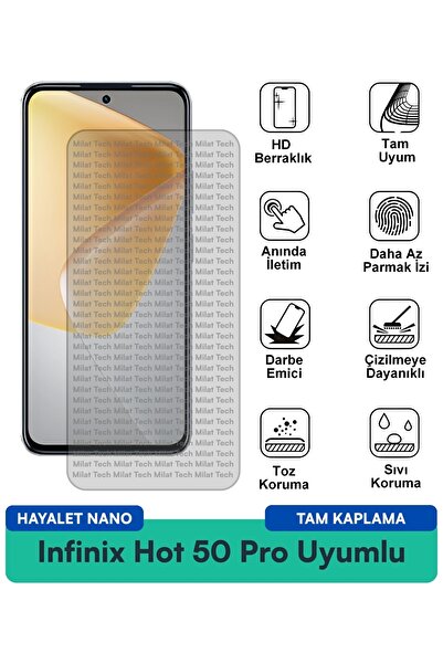 Milat Tech فيلم حماية الشاشة إنفينكس هوت 50 برو هايلايت نانو طويل الأمد سهل ا...