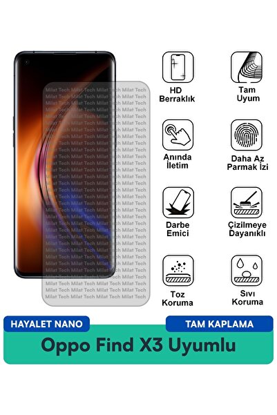 Milat Tech فيلم حماية الشاشة Oppo Find X3 Ghost Nano مقاوم للخدوش والصدمات