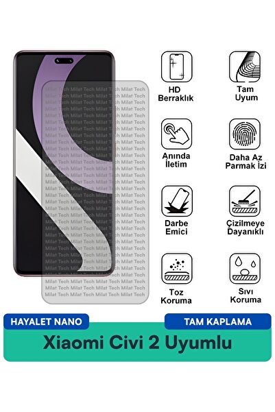 Milat Tech طبقة حماية للشاشة من Xiaomi Civi 2 Ghost Nano متينة ومرنة ورقيقة