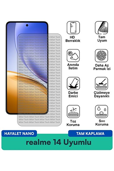 Milat Tech فيلم حماية الشاشة ريلمي 14 هايلايت نانو مقاوم للخدوش والصدمات