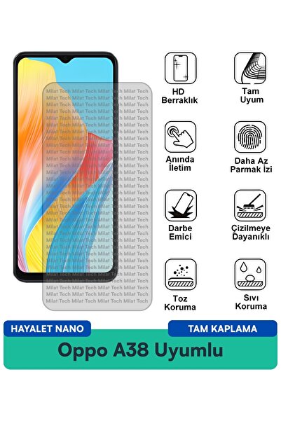 Milat Tech طبقة حماية شاشة Oppo A38 Hayalet Nano مرنة ورقيقة