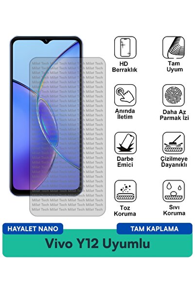 Milat Tech فيلم حماية الشاشة Vivo Y12 Ghost Nano مقاوم للخدوش والصدمات