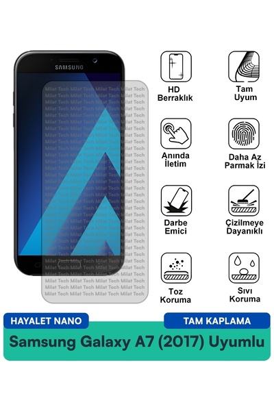 Milat Tech فيلم حماية الشاشة سامسونج جالاكسي A7 (2017) جوست نانو مقاوم للخدوش...