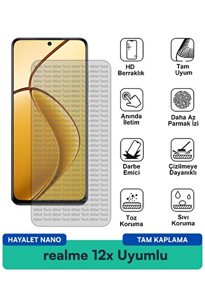 Milat Tech فيلم حماية الشاشة ريلمي 12x هايلايت نانو مقاوم للخدوش والصدمات