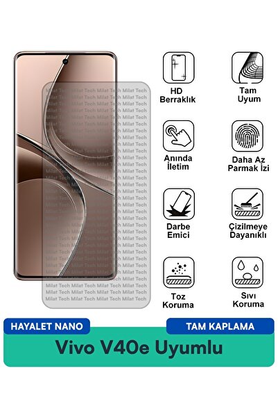 Milat Tech فيلم حماية الشاشة Vivo V40e Hayalet Nano مقاوم للخدوش والصدمات