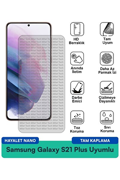 Milat Tech فيلم حماية الشاشة سامسونج جالاكسي S21 بلس هايلايت نانو مقاوم للخدو...