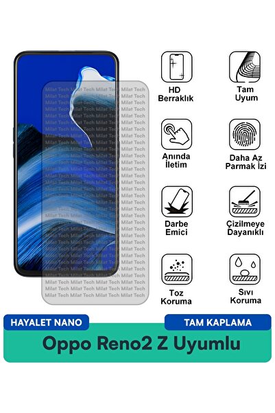 Milat Tech طبقة حماية للشاشة من نوع Oppo Reno2 Z Hayalet Nano، سطح محمي للخصوصية