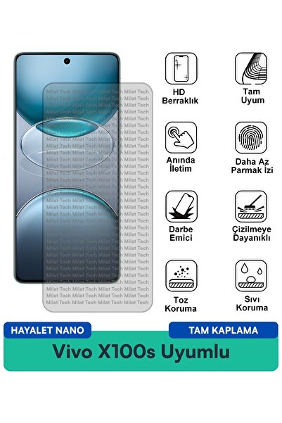 Milat Tech فيلم حماية الشاشة Vivo X100s Hayalet Nano مقاوم للخدوش والصدمات